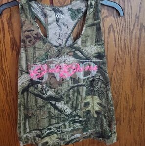 Camo Tank Top with Pink Accents